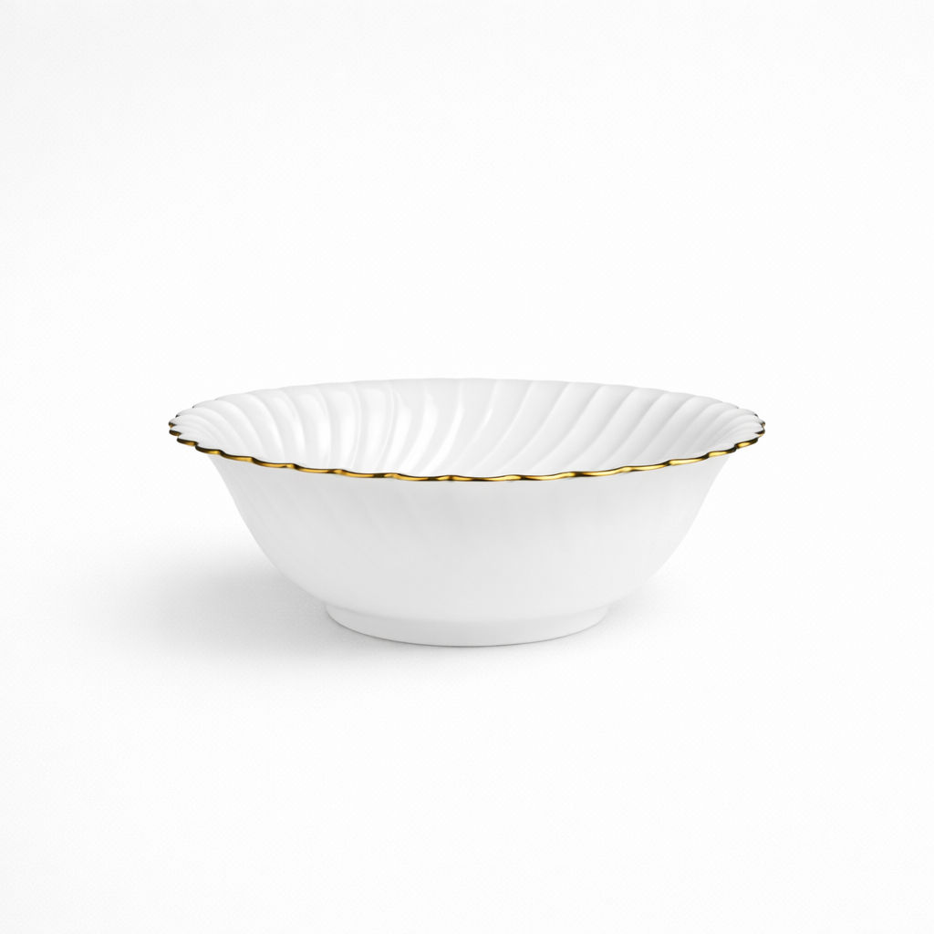 saladier porcelaine Haviland modèle Torse blanc liseré doré H 9 x D 28 cm